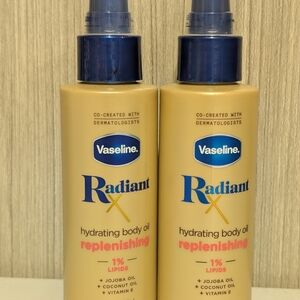 (2) Vaseline Radiant X Replenishing Hydrating Body Oil 1% Lipids 3.7 FL oz.